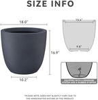 Kante Large Round Bowl Charcoal Concrete Planter 18" Dia, Outdoor - Image 2