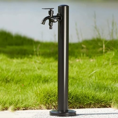 Freestanding Stainless Steel Garden Hose Holder with Faucet - Outdoor Fountain Hydrant for Watering, Car Washing & Landscape Decor, Durable & Stylish Garden Accessory by Unknown