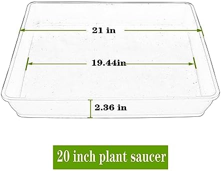 LWALRS Square Plant Saucer 20 22 Inch 3 Pack, Extra Large Plant Saucer, Deep Plant Trays for Pots, Duty Plastic Plant Water Tray, Planters for Indoors and Outdoors Plants (20 inch Black) - Image 2