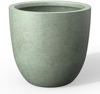 Kante Accent Round Bowl Mint Green Concrete Planter 14" Dia, Outdoor by Unknown