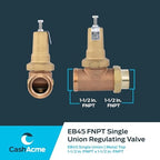Cash Acme EB45 Pressure Regulating Valve, Single Union, 1-1/2 Inch NPT Female x NPT Female, Metal Top, 60 PSI, PVA41M-SUTH-60 - Image 5