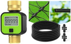 MIXC 25 FT 1/2 Inch Drip Irrigation Tubing Kit + MIXC Water Flow Meter with Brass Inlet & Outlet by MIXC