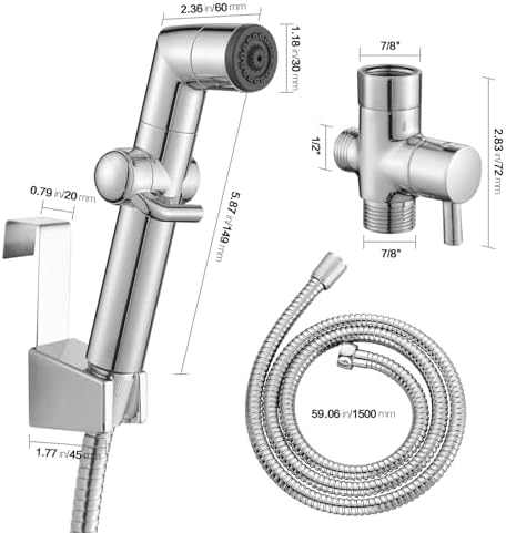 JONKEAN Bidet Sprayer for Toilet, Sprayer for Bathroom Chrome - Image 5