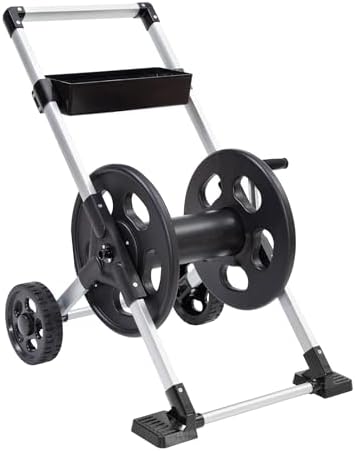 Liberty Garden 304 Explorer Two Wheel Hose Reel Cart, Aluminum, Holds 250-feet of 5/8" Hose, Silver/Black - Image 2