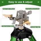 Keten Tripod Sprinkler for Yard, 360° Rotating Garden Sprinklers (2 Pack) - Image 6