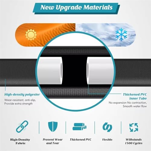 Garden Hose 25ft/50ft/100ft, Non-Expanding Garden Water Hose 7.5 15 30 Metres, Flexible Durable Kink-Free Water Hose, Garden Hose for Outdoor, Yard, Lawn, Car Wash, Marine and Camper (Black, AWS-100) - Image 3