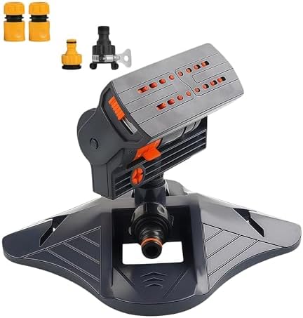 2026 Upgraded 16-Nozzle Oscillating Sprinkler with Dual-Zone Water Timer - Heavy Duty Lawn Sprinkler for Yard & Garden | 3000 Sq Ft Coverage, 4 Modes, Leak-Proof(with a Set nozzles) by Unknown