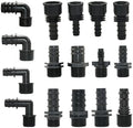 5pc 16mm 20mm 25mm 32mm Garden Hose PE Tube Barb Connector 1 2 3 4 1 Inch Thread Straight Elbow Coupler Fitting Farm Irrigation Joint(I) by Unknown