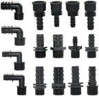 5pc 16mm 20mm 25mm 32mm Garden Hose PE Tube Barb Connector 1 2 3 4 1 Inch Thread Straight Elbow Coupler Fitting Farm Irrigation Joint(I) by Unknown