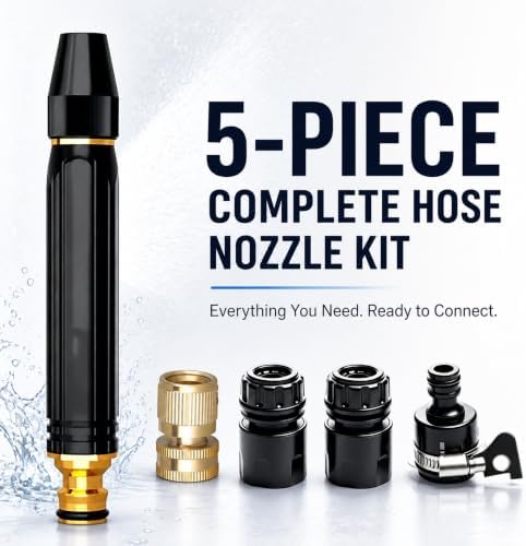 Portable High Pressure Hose Nozzle Fits 3/4" Garden Hose - Image 2