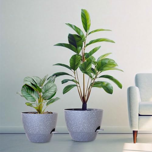 WSMKSZ 12/10/9 inch Self Watering Pots for Indoor Outdoor Plants, Set of 3 - Image 7