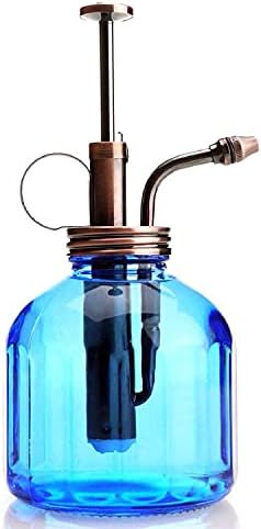 Plant Mister-Blue Glass Bottle & Brass Sprayer (Antique Copper) - Image 3