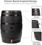 RTS Home Accents 50-Gallon ECO Rain Barrel Made with 100% Recycled Plastic, Flat Back Rain Water Collection Barrel, Link Kit Included, Black (2 Pack) - Image 4