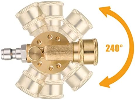 FIXFANS Pressure Washer Pivoting Coupler, Pressure Washer Hose Reel With Hose 3/8" X 50 FT - Image 4