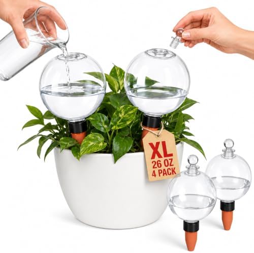 26 oz Extra Large Self Watering Globes, Top Fill, 4 Pack by Unknown