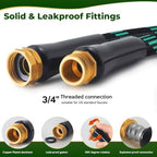 Garden Hose 100 ft, 2026 Upgraded Kink Free Flexible Water Hose 100ft With 10 Pattern Spray Nozzle, Leak-Proof, Portable, Ultra Lightweight & Durable Garden Hose for Yard, Lawn, Outdoor (Black Cyan) - Image 3