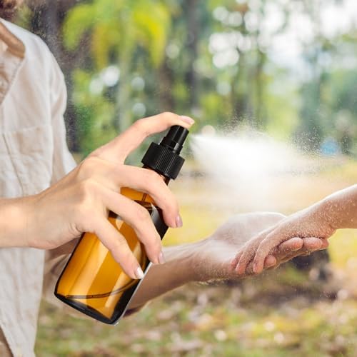 Norme 12 Pcs 8 oz Glass Spray Bottles, Funnels and Labels, Amber, Stylish - Image 5