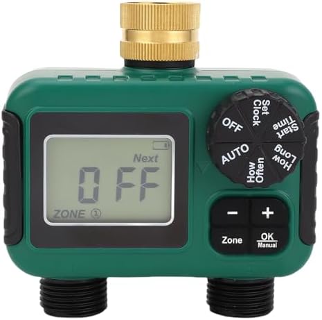 Eujgoov 2 Outlet Sprinkler Timer, Brass Inlet Water Timer with LCD by Eujgoov
