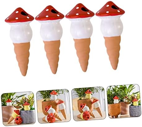 Ceramic Plant Watering Spikes 4 Piece Automatic Moisture Control Red - Image 6