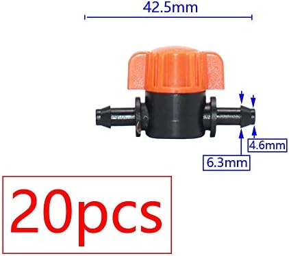 20pcs Drip Irrigation Mini Valve 4/7 3/8/10/12/16/20 /25mm Pipe Garden Tap 1/2 quot; 3/4 Male Thread Water Hose Barb Connector(A) - Image 2