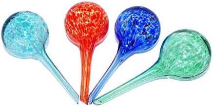 Plant Watering Globes Automatic Glass Watering Bulbs, Self Watering Spikes for Plants, Glass Ball Planter, Decorative Garden Watering Cans Glass drip Ball with 4 Tags, 4-Pack, 2.95 inch Diameter by Unknown