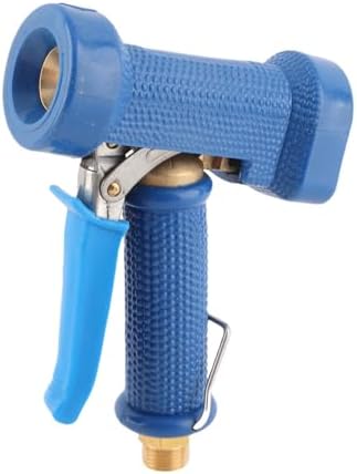 Hose Nozzle, Copper Spray Head with On Off Handle for Cleaning Kitchen Garage Floors Driveway Cement Road, G1/2" Thread Watering Plants (C blue gusset spray gun (4 points outer teeth) by Buachois