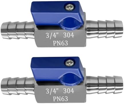 2PCS Stainless Steel 3/4" Mini Ball Valve Shut Off Valve 3/4" Hose Barb by Fitvell