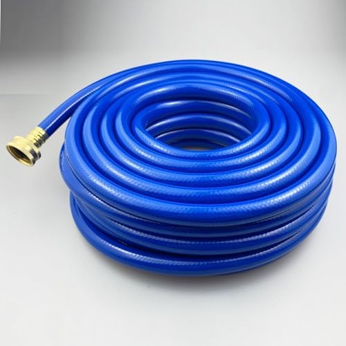 Darnassus PVC Garden Hose 1/2 Inch Green Heavy Duty Water Hose with Solid Brass Fittings,No Leaking, Flexible,for outdoors,Lawns,Patio (50 FT, Blue, Brass Fittings) - Image 2
