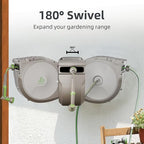 PINWHEEL 5/8in 100FT Retractable Garden Hose Reel, Automatic Retractable Hose with 10-Pattern Spray Nozzle, 180° Swivel Bracket, 3-Layer PVC Durable Water Hose for Yard Lawn Care (100 FT) - Image 4