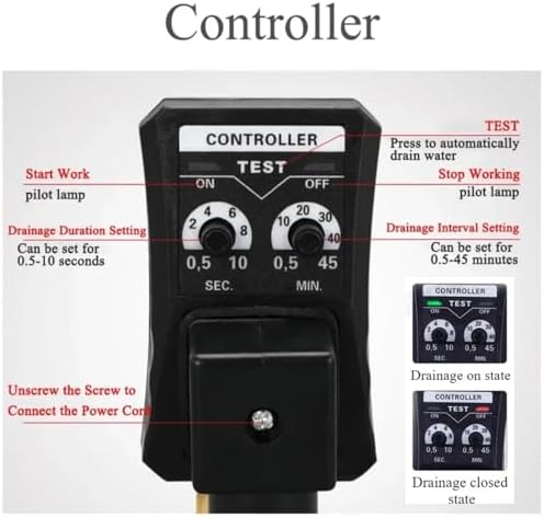 G1/2 DN15 230V Automatic Timed Water Electronic Timed Drain Valve for Air Compressor Condensate Management(230V) - Image 3