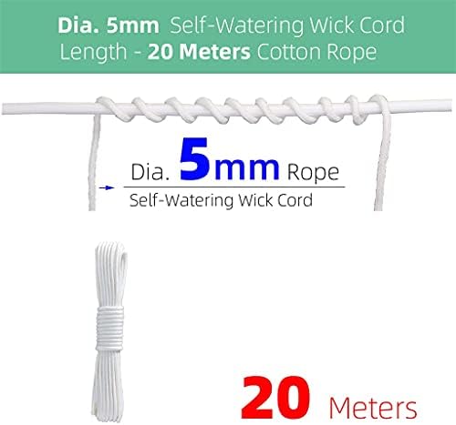 20m/65.62 Feet Self Watering Wick Cord, for Self-Watering Planter Pot DIY Vacation Automatic Watering Device System (Size : 5mm×20m) - Image 2