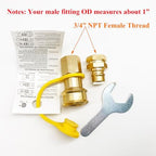 3/4" Female Solid Brass Dual Fuel Generator Natural Propane Hose Quick Connect Disconnect Fittings Convert for Pipe Natural Gas Supply for Generators - Image 2