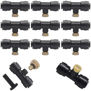 Brass Misting Nozzle, 100Pcs Brass Misting Nozzles 0.1-0.8mm For Outdoor Cooling System With 1/4" Slip-Lock Tees(0.6mm) by Unknown