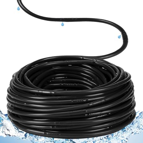 100 ft 1/4'' Drip Irrigation Tubing with 6" Emitter Spacing Black by Innconee