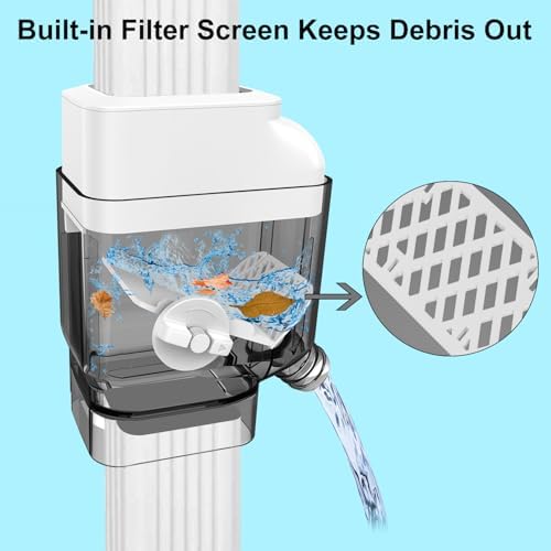 Prestantious Gutter Downspout Diverter with Built-in Filter Screen,White - Image 3