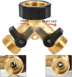Water Tap Splitter, 2 Way Garden Hose Splitter with Independent Flow Control Gold 27.5mm(Gold-1pcs) - Image 5