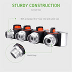 Zkenyao-Brass Connector 4 Way Garden Hose Splitter Water Hose Connector, Faucet Adapter with Comfortable Rubberized Grip for Drip Irrigation Lawns, Simple to Install - Image 3