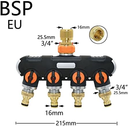 3/4 Inch 2/4-Way Brass Plastic Garden Hose Splitter Y-Type Watering Connector Distributor For Outdoor Tap And Faucet 1Pcs (Color : E) - Image 4