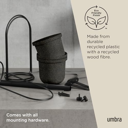 Umbra Triflora Hanging Planter, Window Herb Garden, Set of 5, Black/Black - Image 6
