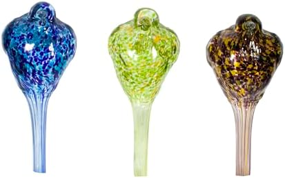 Echo Valley BPQDS Bird Quencher; Brown, Blue and Green 9.5 x 5 Inches Glass Self-Watering Plant Stake; Set of 3 - Image 2