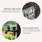 Outdoor Water Column with Faucet, Garden Water Faucet - Freestanding Hose Stand with Decorative Water Feature and Dispenser for Irrigation and Washing(86 * 10.5cm/33.9 * 4.1in) - Image 4