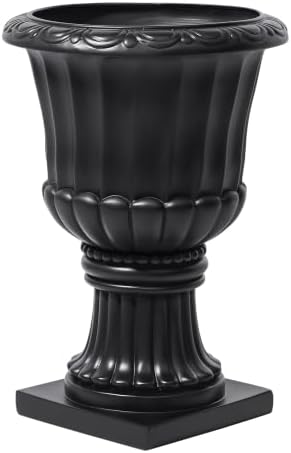 Classic Pedestal Urn Planter, 30 Inch, Black - Image 5