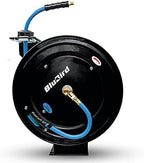 BLUBIRD BBR3825 20ga. Retractable Hose Reel with 3/8" x 25' Air Hose, 12 Point Ratcheting Gear, Next-Gen Rubber, Lightest, Strongest, Most Flexible, 300 PSI, -50F to 190F Degrees, Polyester Braided by BLUBIRD