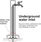 Faucet Stainless Steel Freestanding Vertical Square Garden Water Colum, Outdoor Antifreeze Faucet with Hose Holder, for Garden Farm Pasture,60cm/24in - Image 5