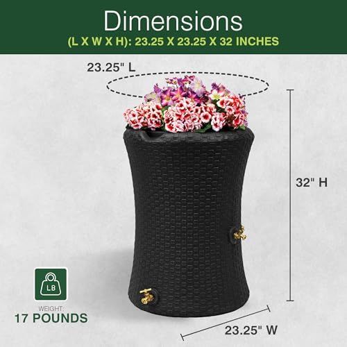 Good Ideas Impressions Nantucket Rain Water Collection Barrel, 50 Gallon - Image 3