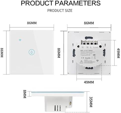 Switch Water Heater on/Off Voice Control Touch Timer(703EU-White) - Image 4