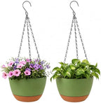 11.4 Inch, 2-Pack Large Self Watering Hanging Planters, Durable Resin Pots for Indoor Outdoor Plants with Detachable Bottom, Water Storage, Breathable Drainage (Dark Gray, 2) - Image 3
