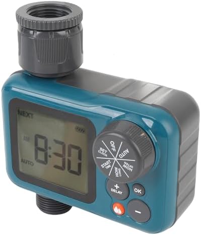 Asixxsix Sprinkler Timer, Digital Water Timer with Rain Delay for Garden Hose Irrigation Controller, Programmable Auto Manual Delay Modes, Large LCD Display, IP54 Water Proof - Image 3