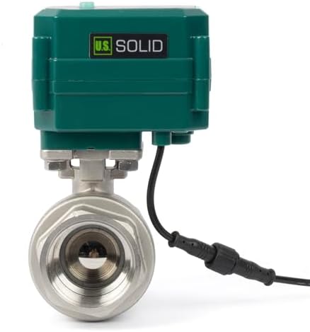 U.S. Solid 1-1/4" Smart Motorized Ball Valve - Remote App Mobile Control NSF Certified 304SS Electrical Ball Valve with Manual Switch, 5V DC USB Connection - Image 4