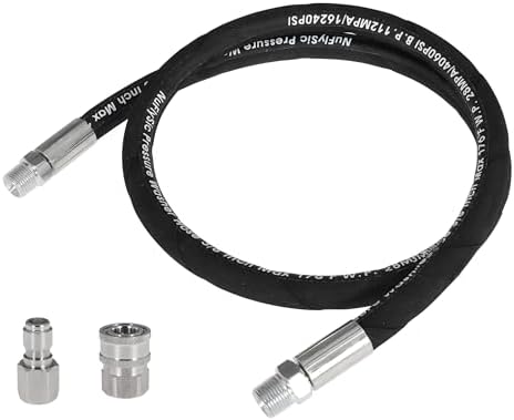 Pressure Washer Whip Hose Power Washer Jumper Hose for Pressure Washing with Steel Connector 3/8 Inch NPT Quick Connect Plug Hose Reel Connector Hose, 4000 PSI, 6FT, 1PCS by NuFlySic